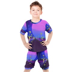 Blue Club Kids  Tee And Shorts Set