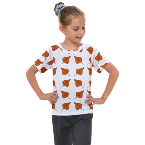 Fallen Leaves Autumn Kids  Mesh Piece Tee by HermanTelo