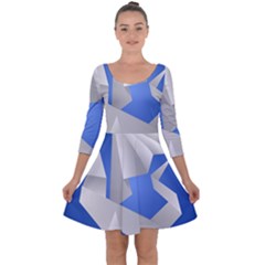 Origami Dragon Quarter Sleeve Skater Dress