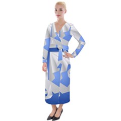 Origami Dragon Velvet Maxi Wrap Dress