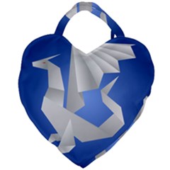 Origami Dragon Giant Heart Shaped Tote