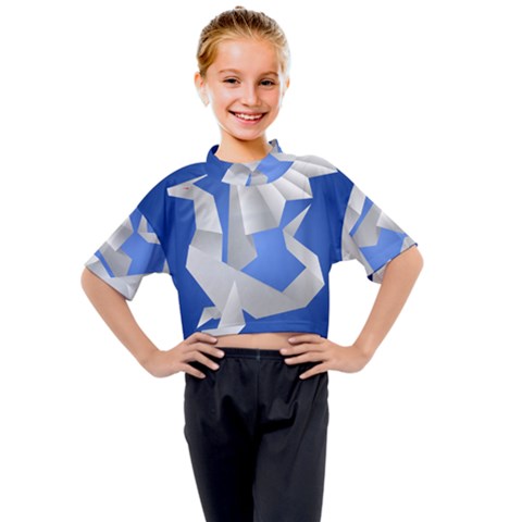 Origami Dragon Kids Mock Neck Tee by HermanTelo