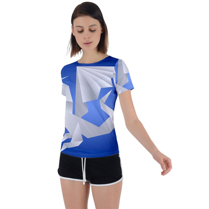 Origami Dragon Back Circle Cutout Sports Tee