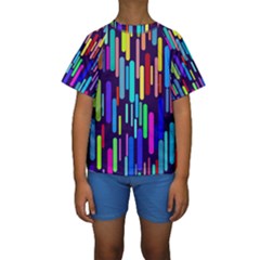 Abstract Line Kids  Short Sleeve Swimwear