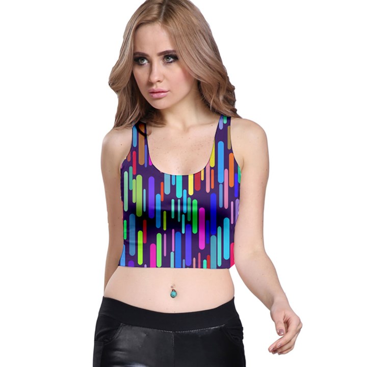 Abstract Line Racer Back Crop Top