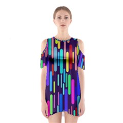 Abstract Line Shoulder Cutout One Piece Dress