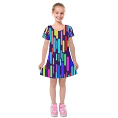 Abstract Line Kids  Short Sleeve Velvet Dress