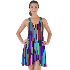 Abstract Line Show Some Back Chiffon Dress