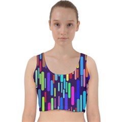 Abstract Line Velvet Racer Back Crop Top