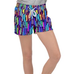 Abstract Line Velour Lounge Shorts