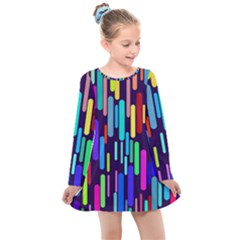 Abstract Line Kids  Long Sleeve Dress