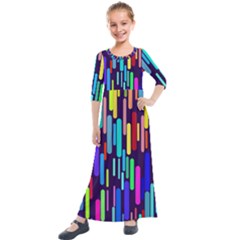 Abstract Line Kids  Quarter Sleeve Maxi Dress