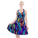 Abstract Line Halter Party Swing Dress  View1