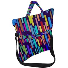 Abstract Line Fold Over Handle Tote Bag