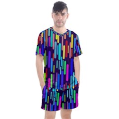 Abstract Line Men s Mesh Tee And Shorts Set