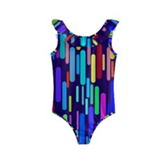 Abstract Line Kids  Frill Swimsuit