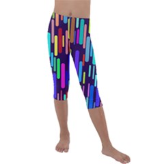 Abstract Line Kids  Lightweight Velour Capri Leggings 