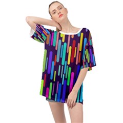 Abstract Line Oversized Chiffon Top by HermanTelo