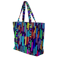 Abstract Line Zip Up Canvas Bag