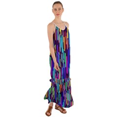 Abstract Line Cami Maxi Ruffle Chiffon Dress by HermanTelo