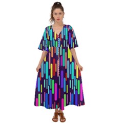 Abstract Line Kimono Sleeve Boho Dress by HermanTelo