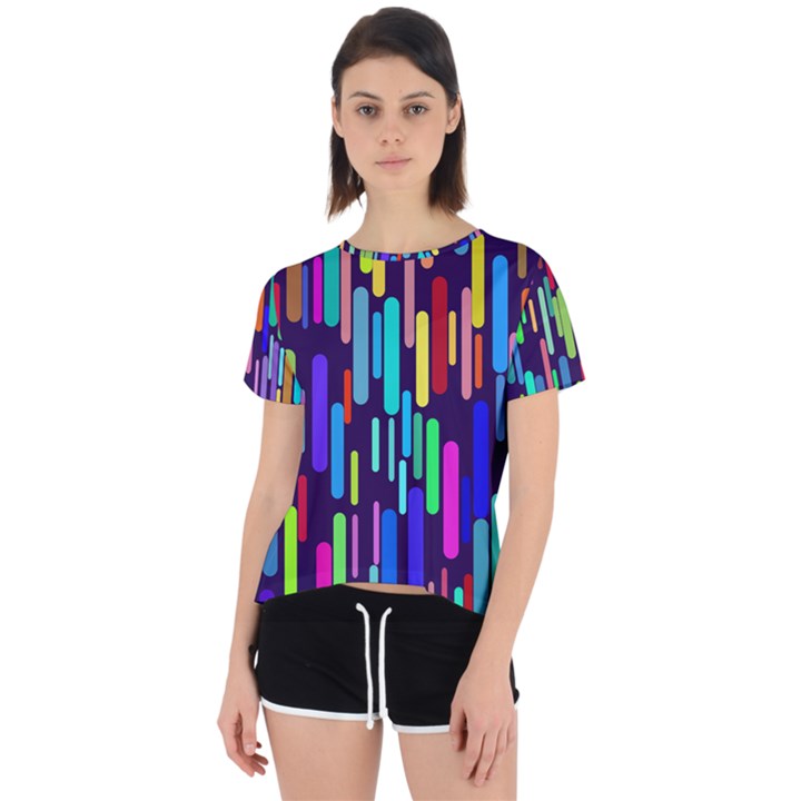 Abstract Line Open Back Sport Tee