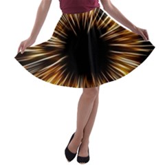 Color Gold Yellow A-line Skater Skirt