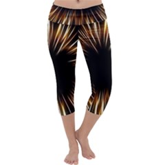 Color Gold Yellow Capri Yoga Leggings