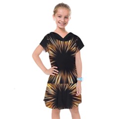 Color Gold Yellow Kids  Drop Waist Dress