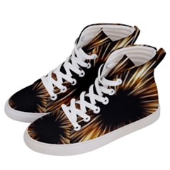 Color Gold Yellow Women s Hi-top Skate Sneakers by HermanTelo