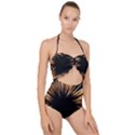 Color Gold Yellow Scallop Top Cut Out Swimsuit View1