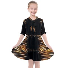 Color Gold Yellow Kids  All Frills Chiffon Dress