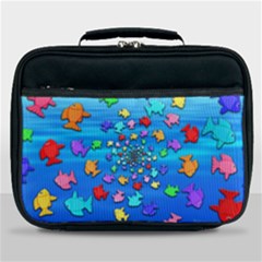 Fractal Art School Of Fishes Lunch Bag by WolfepawFractals