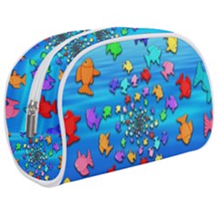 Fractal Art School Of Fishes Makeup Case (medium) by WolfepawFractals