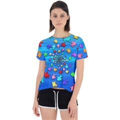 Fractal Art School Of Fishes Open Back Sport Tee