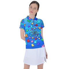 Fractal Art School Of Fishes Women s Polo Tee