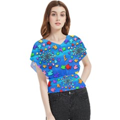 Fractal Art School Of Fishes Butterfly Chiffon Blouse