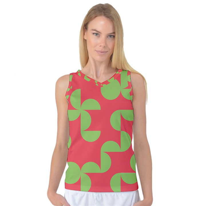 Retro Red And Greren Women s Basketball Tank Top