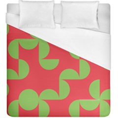 Retro Red And Greren Duvet Cover (king Size) by MooMoosMumma