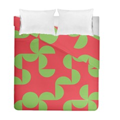 Retro Red And Greren Duvet Cover Double Side (full/ Double Size)