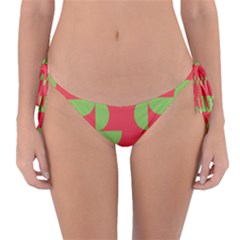 Retro Red And Greren Reversible Bikini Bottom