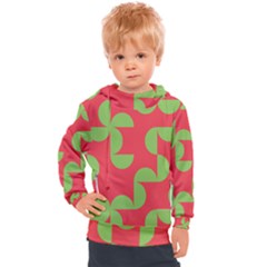 Retro Red And Greren Kids  Hooded Pullover