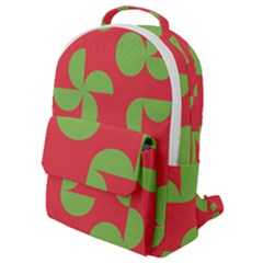 Retro Red And Greren Flap Pocket Backpack (small)