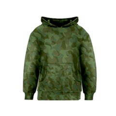 Green Army Camouflage Pattern Kids  Pullover Hoodie by SpinnyChairDesigns