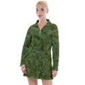 Green Army Camouflage Pattern Women s Long Sleeve Casual Dress View1