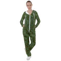 Green Army Camouflage Pattern Women s Tracksuit by SpinnyChairDesigns