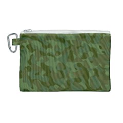 Green Army Camouflage Pattern Canvas Cosmetic Bag (large) by SpinnyChairDesigns