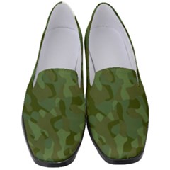 Green Army Camouflage Pattern Women s Classic Loafer Heels by SpinnyChairDesigns