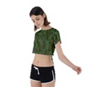 Green Army Camouflage Pattern Tie Back Short Sleeve Crop Tee View2