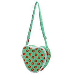 Flower Pattern Ornament Heart Shoulder Bag